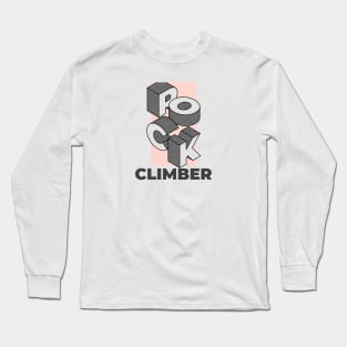 Rock Climber Pink Long Sleeve T-Shirt